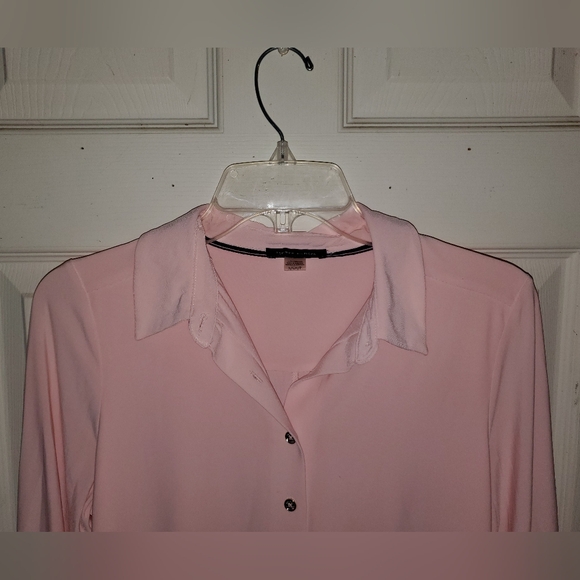 5 for $25 | Tommy Hilfiger Pastel Pink Collared Long Sleeve Button Down Blouse - Picture 2 of 14